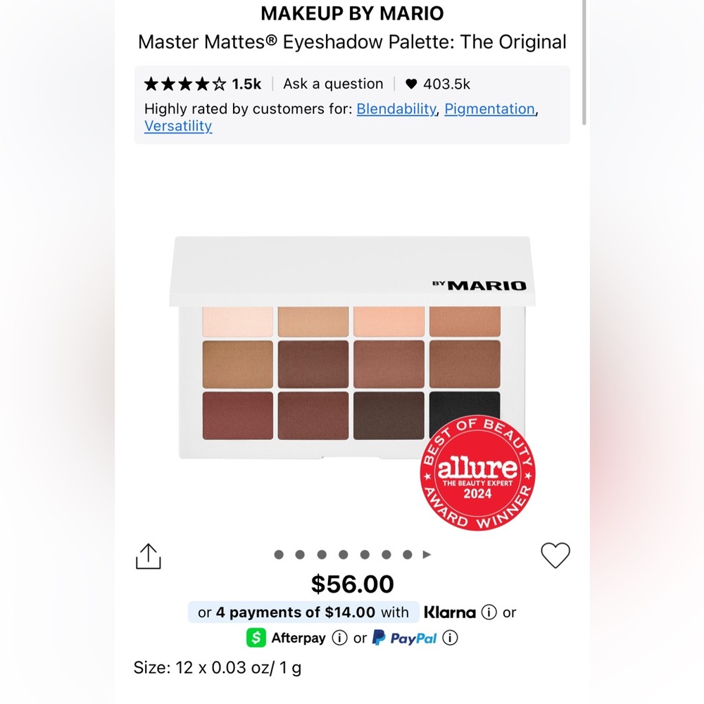 Makeup by Mario Master Mattes the Original Eyeshadow Palette